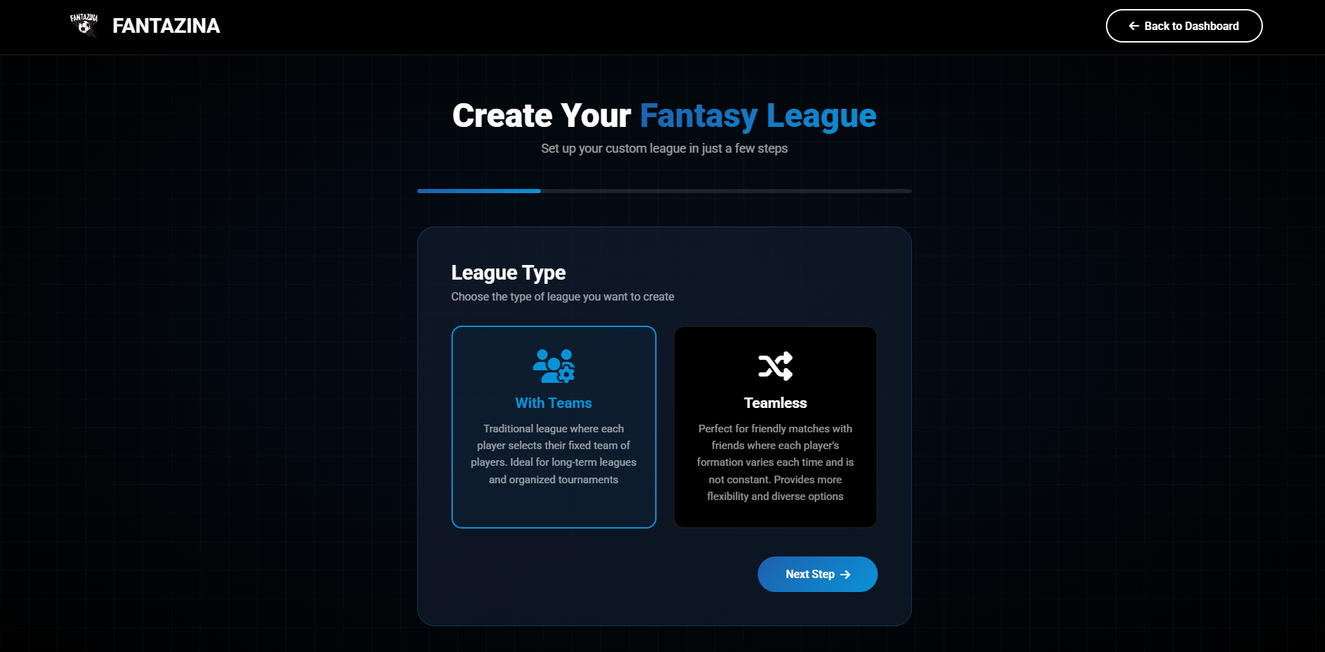 Step 3 - Create or Join a League